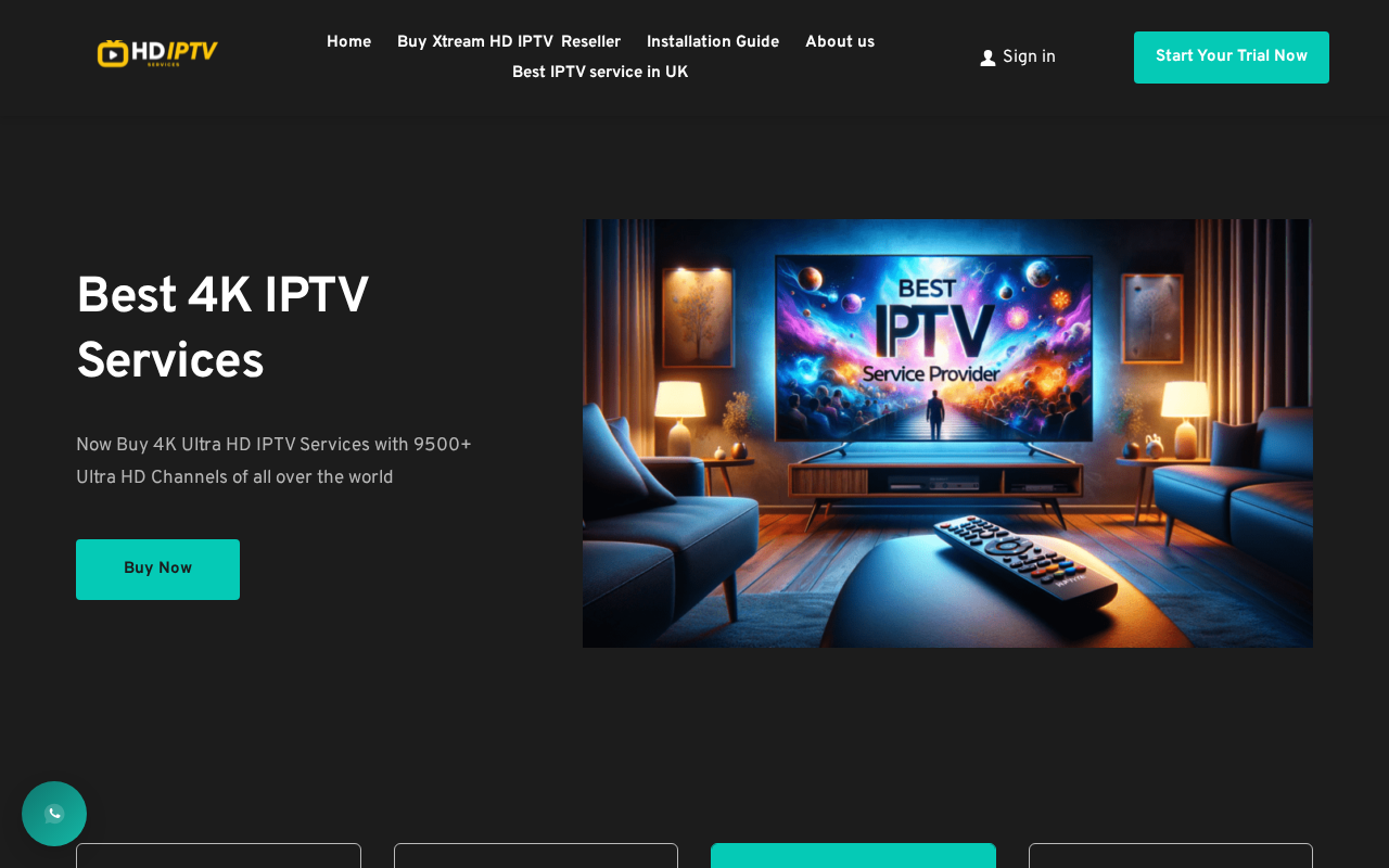 HD IPTV Services homepage screenshot